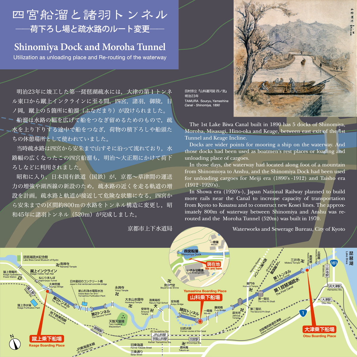 四宮船溜案内板 Guide plate of Shinomiya Boat Reservoir